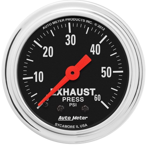 [ATM-2415] AutoMeter 2-1/16" EXHAUST PRESSURE, 0-60 PSI, TRADITIONAL CHROME