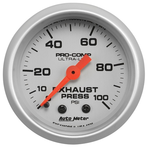 [ATM-4326] AutoMeter 2-1/16" EXHAUST PRESSURE, 0-100 PSI, MECHANICAL, ULTRA-LITE