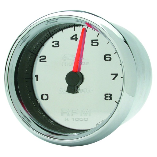 [ATM-19308] AutoMeter 2-5/8" TACHOMETER, 0-8,000 RPM, CHROME, PRO-CYCLE