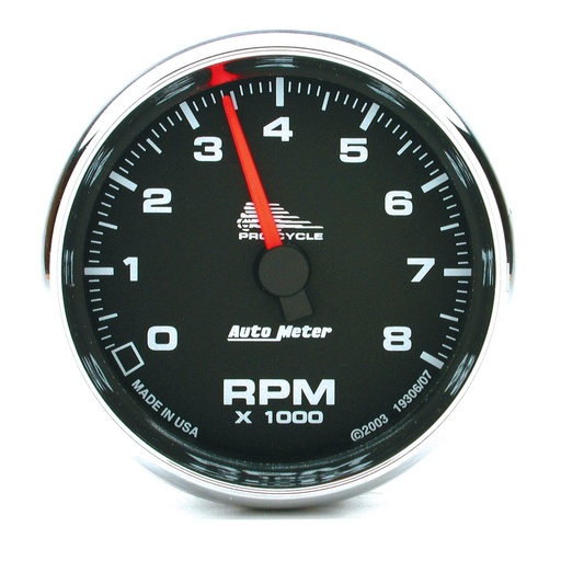 [ATM-19306] AutoMeter 2-5/8" TACHOMETER, 0-8,000 RPM, BLACK, BLUE LED, PRO-CYCLE