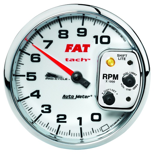 [ATM-19265] AutoMeter 5" TACHOMETER, 0-10,000 RPM, WHITE, PRO-CYCLE