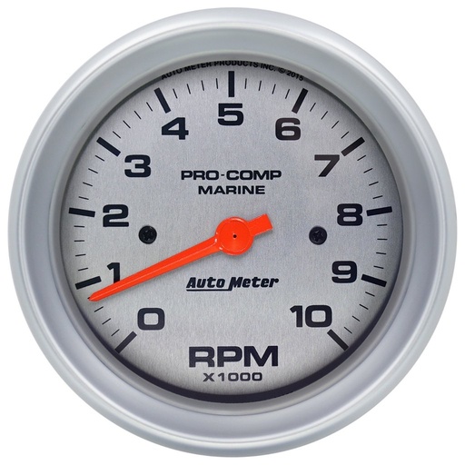 [ATM-200701-33] AutoMeter 3-3/8" IN-DASH TACHOMETER, 0-10,000 RPM, MARINE SILVER ULTRA-LITE