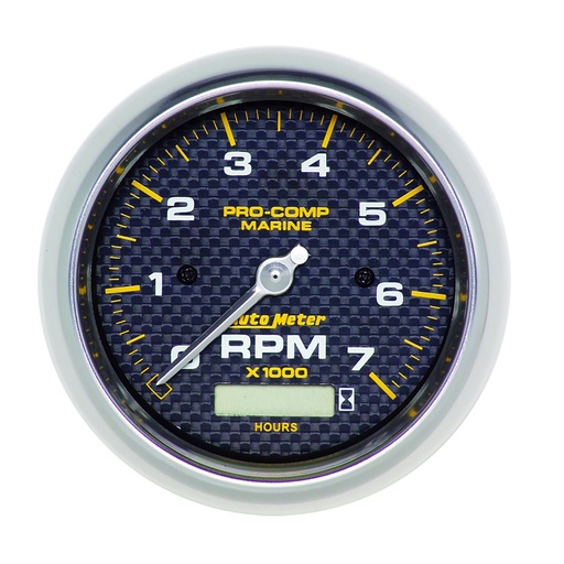 [ATM-200890-40] AutoMeter 3-3/8" IN-DASH TACHOMETER WITH HOUR METER, 0-7,000 RPM, MARINE CARBON FIBER