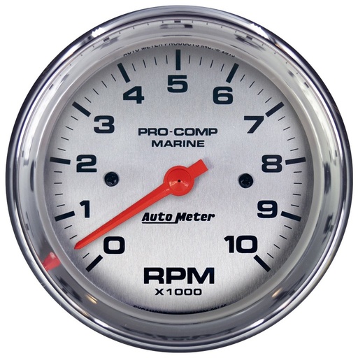 [ATM-200701-35] AutoMeter 3-3/8" IN-DASH TACHOMETER, 0-10,000 RPM, MARINE CHROME ULTRA-LITE