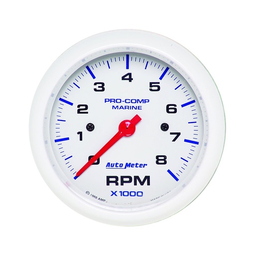 [ATM-200779] AutoMeter 3-3/8" IN-DASH TACHOMETER, 0-8,000 RPM, MARINE WHITE