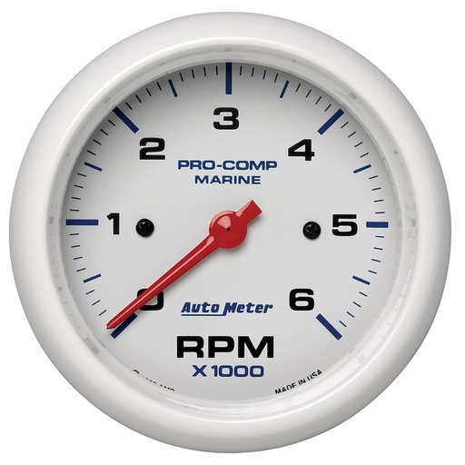 [ATM-200752] AutoMeter 3-3/8" IN-DASH TACHOMETER, 0-6,000 RPM, MARINE WHITE