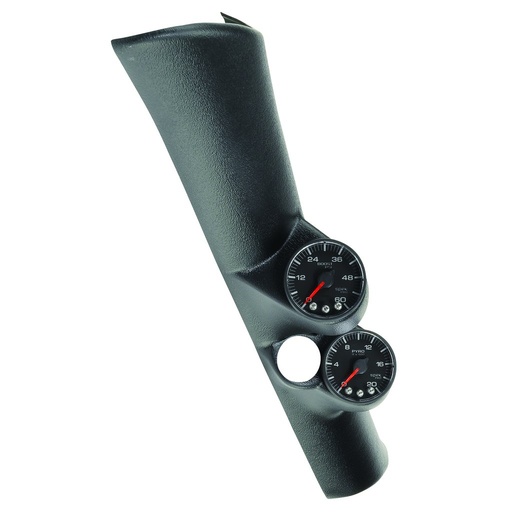 [ATM-P72001] AutoMeter PILLAR KIT, 0-60 PSI/0-2000 °F, 98-02 DODGE RAM, W/ SPEAKER, SPEK-PRO, WHITE DIAL, BLACK BEZEL, FLAT ANTIGLARE LENS