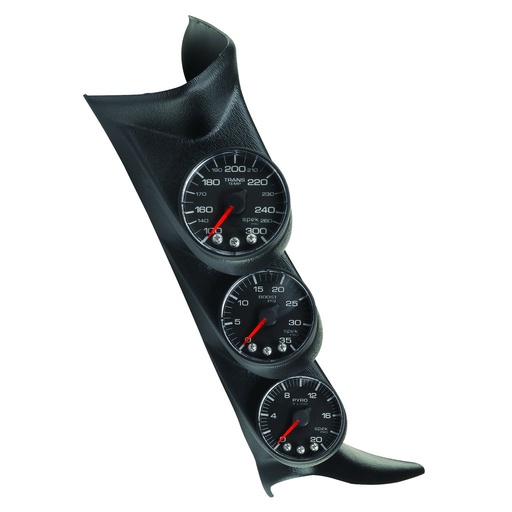 [ATM-P73020] AutoMeter PILLAR KIT, 0-35 PSI/0-2000 °F/100-300 °F, 01-07 GM FULL-SIZE TRUCK, W/O SPEAKER, SPEK-PRO, BLACK DIAL, BLACK BEZEL, FLAT ANTIGLARE LENS