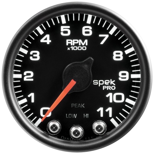 [ATM-P33632] AutoMeter 2-1/16" IN-DASH TACHOMETER, 0-11,000 RPM, SPEK-PRO, BLACK DIAL, BLACK BEZEL, CLEAR LENS