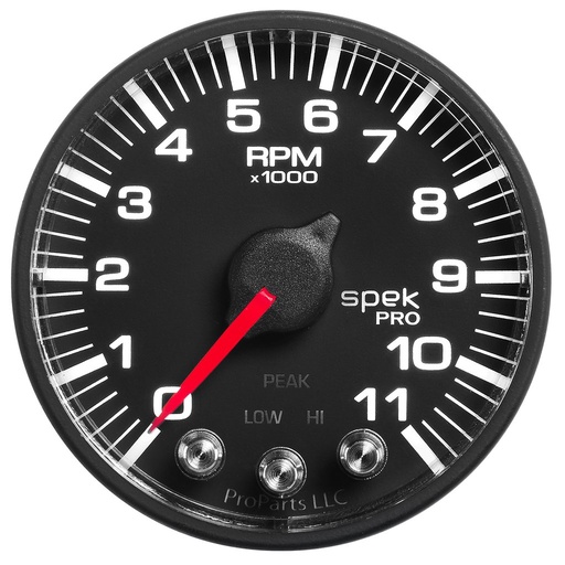 [ATM-P336328] AutoMeter 2-1/16" IN-DASH TACHOMETER, 0-11,000 RPM, SPEK-PRO, BLACK DIAL, BLACK BEZEL, FLAT ANTIGLARE LENS