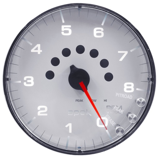 [ATM-P238118] AutoMeter 5" IN-DASH TACHOMETER, 0-8,000 RPM, SPEK-PRO, WHITE DIAL, CHROME BEZEL, FLAT ANTIGLARE LENS