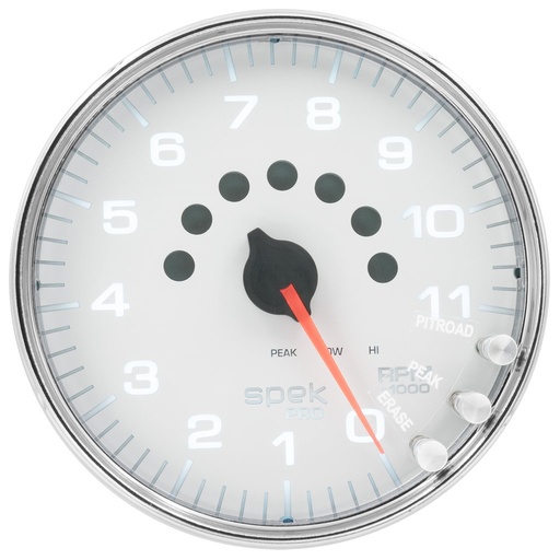 [ATM-P23911] AutoMeter 5" IN-DASH TACHOMETER, 0-11,000 RPM, SPEK-PRO, WHITE DIAL, CHROME BEZEL, CLEAR LENS
