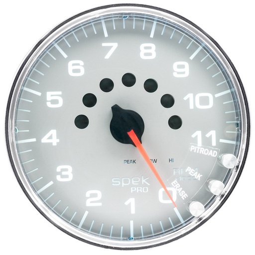 [ATM-P23921] AutoMeter 5" IN-DASH TACHOMETER, 0-11,000 RPM, SPEK-PRO, SILVER DIAL, CHROME BEZEL, CLEAR LENS