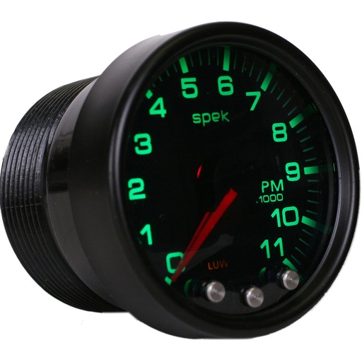 [ATM-P33652] AutoMeter 2-1/16" IN-DASH TACHOMETER, 0-11,000 RPM, SPEK-PRO, BLACK DIAL, BLACK BEZEL, SMOKED LENS