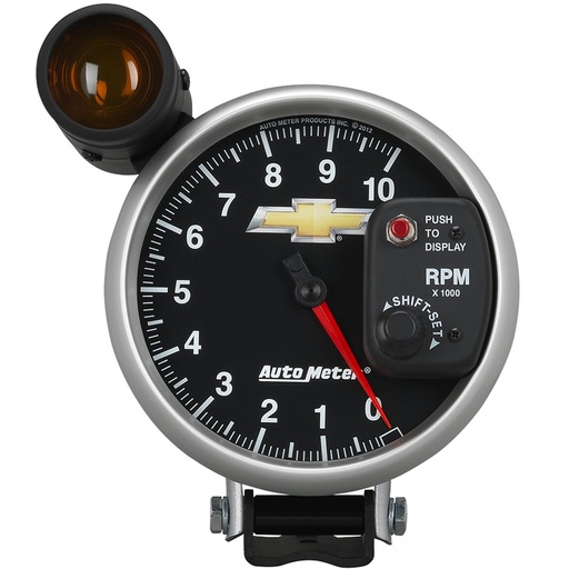 [ATM-880445] AutoMeter 5" tachometer, 0-10,000 RPM, PEDESTAL W/ EXT. SHIFT-LITE, CHEVY GOLD BOWTIE