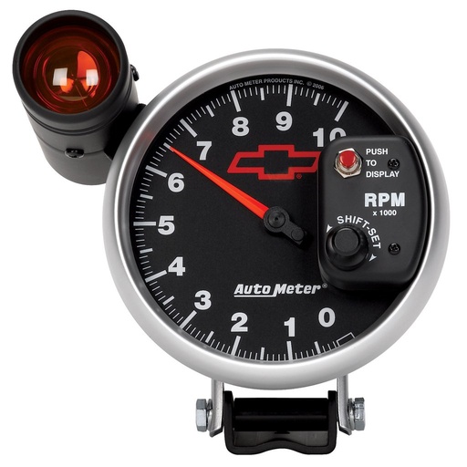 [ATM-3699-00406] AutoMeter 5" PEDESTAL TACHOMETER, 0-10,000 RPM, CHEVY RED BOWTIE