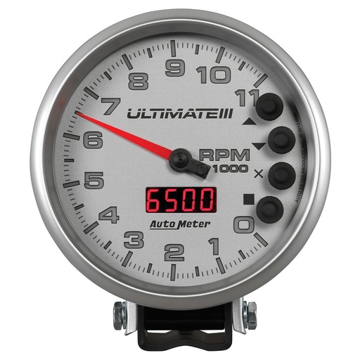 [ATM-6886] AutoMeter 5" tachometer, 0-11,000 RPM, PEDESTAL, ULTIMATE III PLAYBACK, SILVER