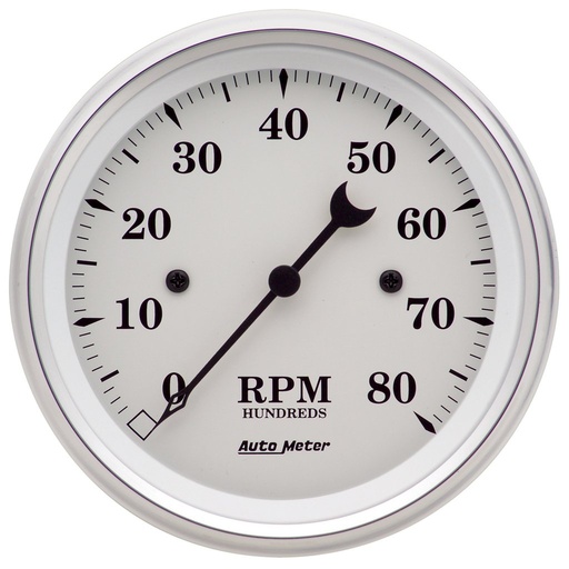 [ATM-1690] AutoMeter 3-3/8" IN-DASH tachometer, 0-8,000 RPM, OLD-TYME WHITE