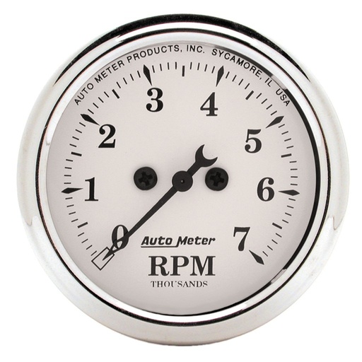 [ATM-1694] AutoMeter 2-1/16" IN-DASH tachometer, 0-7,000 RPM, OLD-TYME WHITE