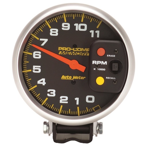 [ATM-6811] AutoMeter 5" tachometer, 0-11,000 RPM, PEDESTAL W/PEAK MEMORY, PRO-COMP