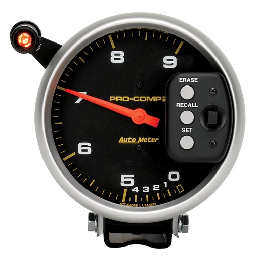 [ATM-6852] AutoMeter 5" tachometer, 0-9000 RPM, PEDESTAL DUAL RANGE W/ QUICK LITE & PEAK MEMORY, PRO-COMP