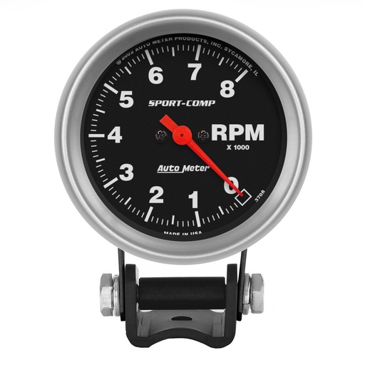 [ATM-3708] AutoMeter 2-5/8" PEDESTAL tachometer, 0-8,000 RPM, SPORT-COMP