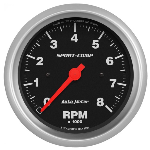 [ATM-3991] AutoMeter 3-3/8" IN-DASH tachometer, 0-8,000 RPM, SPORT-COMP