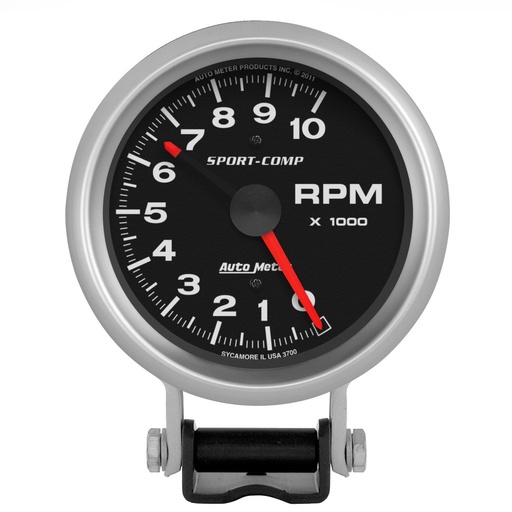 [ATM-3700] AutoMeter 3-3/4" PEDESTAL tachometer, 0-10,000 RPM, SPORT-COMP