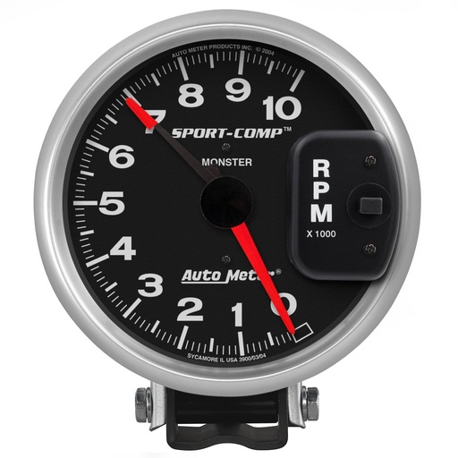 [ATM-3900] AutoMeter 5" PEDESTAL tachometer, 0-10,000 RPM, SPORT-COMP