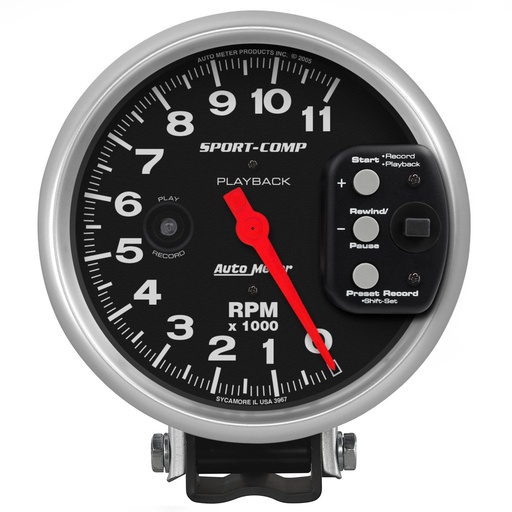 [ATM-3967] AutoMeter 5" PEDESTAL PLAYBACK tachometer, 0-11,000 RPM, SPORT-COMP