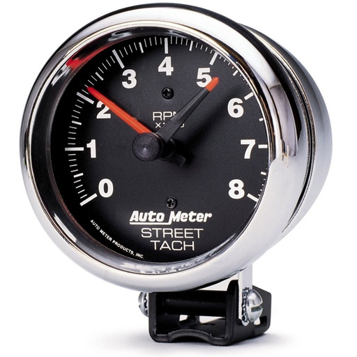 [ATM-2895] AutoMeter 3-3/4" PEDESTAL tachometer, 0-8,000 RPM, TRADITIONAL CHROME