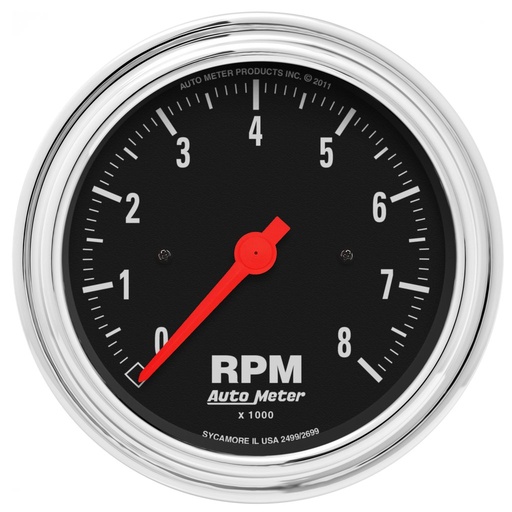 [ATM-2499] AutoMeter 3-3/8" IN-DASH tachometer, 0-8,000 RPM, TRADITIONAL CHROME