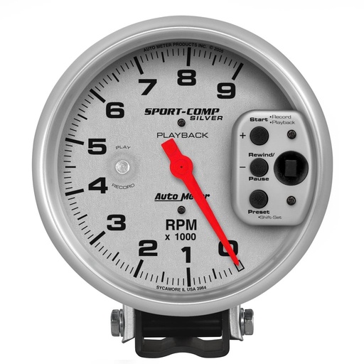 [ATM-3964] AutoMeter 5" PEDESTAL PLAYBACK TACHOMETER, 0-9,000 RPM, ULTRA-LITE