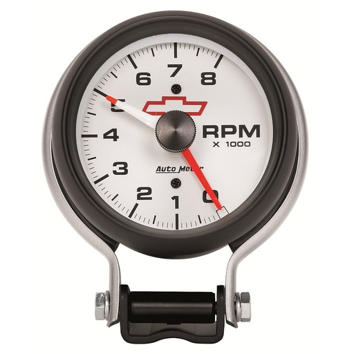 [ATM-5780-00406] AutoMeter 3-3/4" PEDESTAL tachometer, 0-8,000 RPM, CHEVY RED BOWTIE