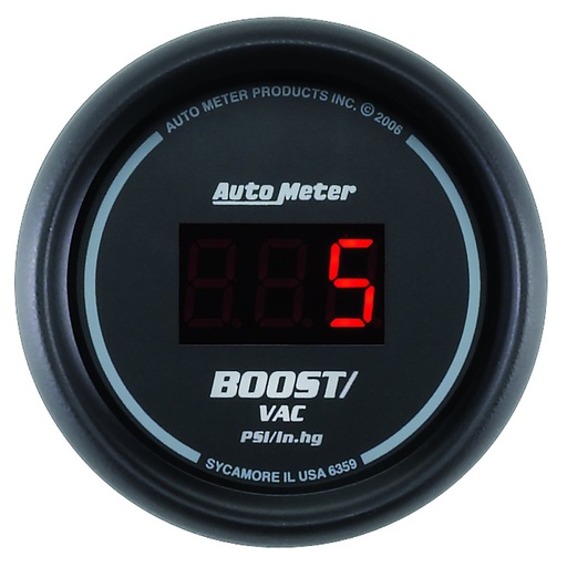 [ATM-6359] AutoMeter 2-1/16" BOOST/VACUUM, 30 IN HG/30 PSI, SPORT-COMP DIGITAL
