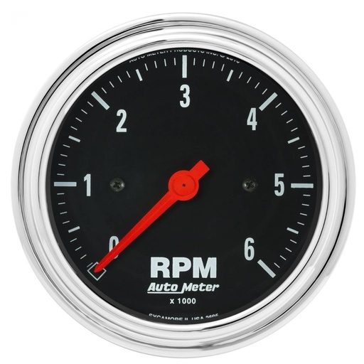 [ATM-2495] AutoMeter 3-3/8" IN-DASH tachometer, 0-6,000 RPM, TRADITIONAL CHROME