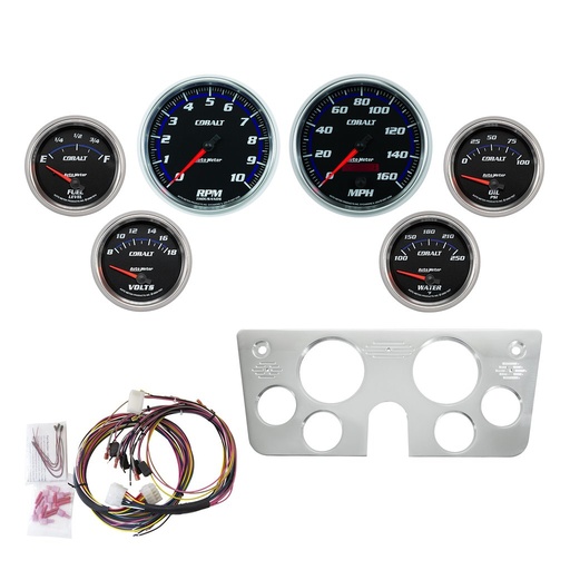 [ATM-7045-CB] AutoMeter 6 GAUGE DIRECT-FIT DASH KIT, CHEVY TRUCK 67-72, COBALT