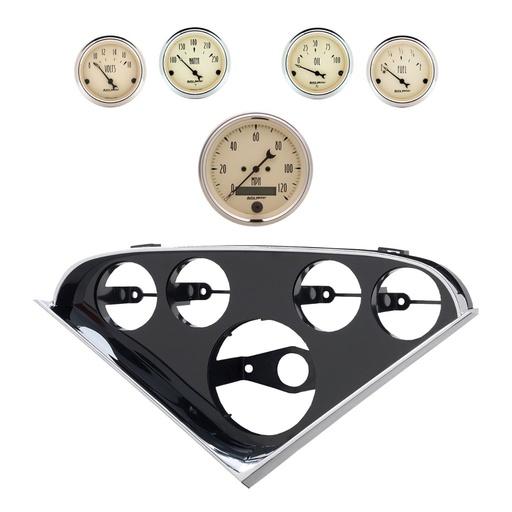 [ATM-2208-02] AutoMeter 5 GAUGE DIRECT-FIT DASH KIT, CHEVY TRUCK 55-59, ANTIQUE BEIGE
