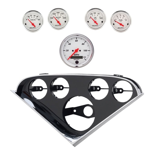 [ATM-2208-03] AutoMeter 5 GAUGE DIRECT-FIT DASH KIT, CHEVY TRUCK 55-59, ARTIC WHITE
