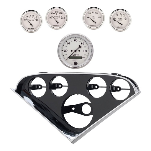 [ATM-2208-08] AutoMeter 5 GAUGE DIRECT-FIT DASH KIT, CHEVY TRUCK 1955-59, OLD TYME WHITE