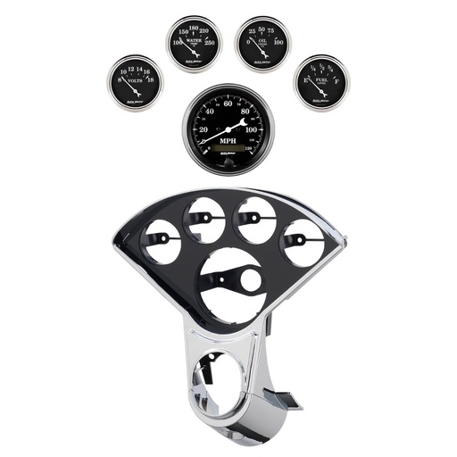 [ATM-2207-07] AutoMeter 5 GAUGE DIRECT-FIT DASH KIT, CHEVY 1955-56, OLD TYME BLACK
