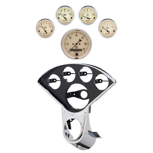 [ATM-2207-02] AutoMeter 5 GAUGE DIRECT-FIT DASH KIT, CHEVY 1955-56, ANTIQUE BEIGE
