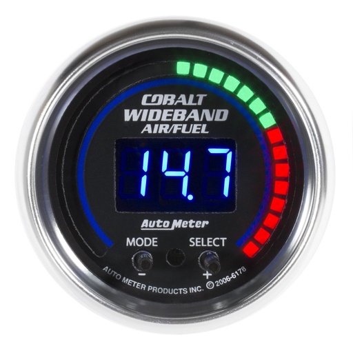 [ATM-6178] AutoMeter 2-1/16" WIDEBAND PRO AIR/FUEL RATIO, 6:1-20:1 AFR, COBALT