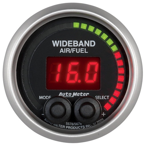[ATM-5678] AutoMeter 2-1/16" WIDEBAND PRO AIR/FUEL RATIO, 6:1-20:1 AFR, ELITE