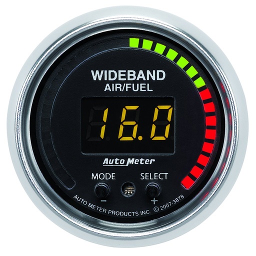[ATM-3878] AutoMeter 2-1/16" WIDEBAND PRO AIR/FUEL RATIO, 6:1-20:1 AFR, GS