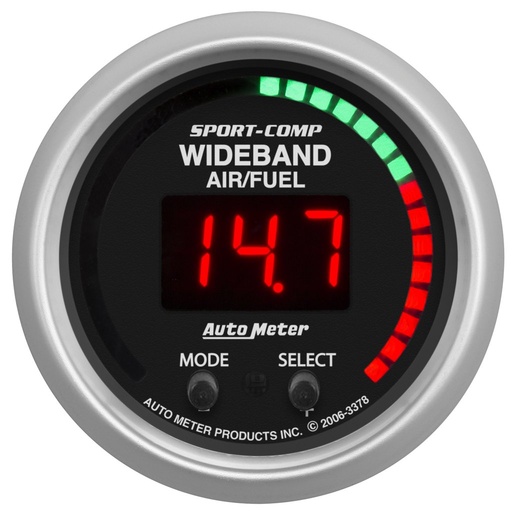 [ATM-3397] AutoMeter 2-1/16" WIDEBAND PRO PLUS AIR/FUEL RATIO, 6:1-20:1 AFR, SPORT-COMP