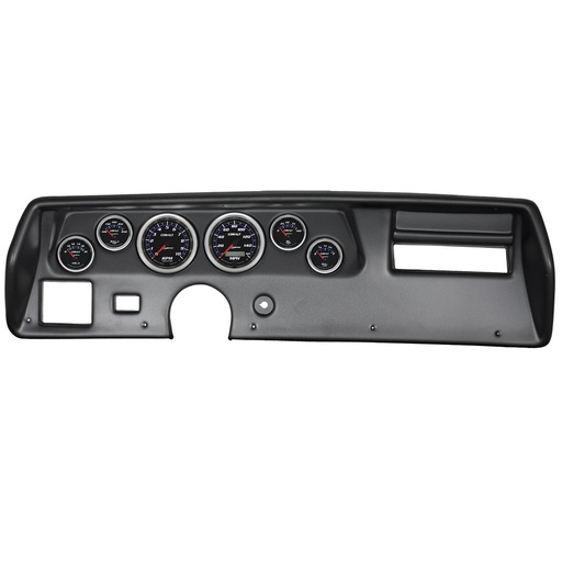 [ATM-7025-CB] AutoMeter 6 GAUGE DIRECT-FIT DASH KIT, CHEVELLE SS / EL CAMINO / MONTE 70-72, COBALT