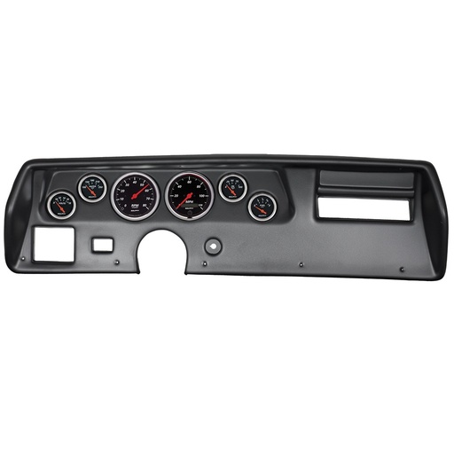 [ATM-7025-DB] AutoMeter 6 GAUGE DIRECT-FIT DASH KIT, CHEVELLE SS / EL CAMINO / MONTE 70-72, DESIGNER BLACK