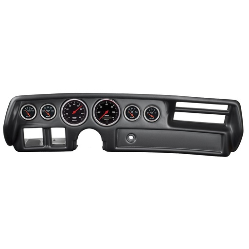 [ATM-7026-DB] AutoMeter 6 GAUGE DIRECT-FIT DASH KIT, CHEVELLE / EL CAMINO / MALIBU (NON SS) 70-72, DESIGNER BLACK