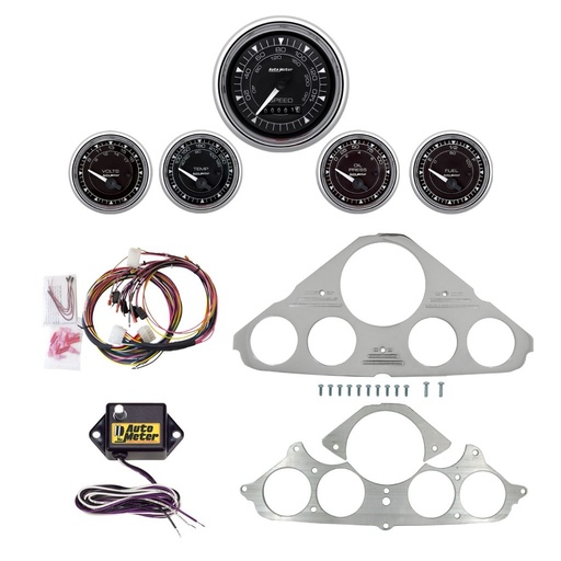 [ATM-2943-15] AutoMeter 5 GAUGE DIRECT-FIT DASH KIT, CHEVY TRUCK 55-59, CHRONO CHROME